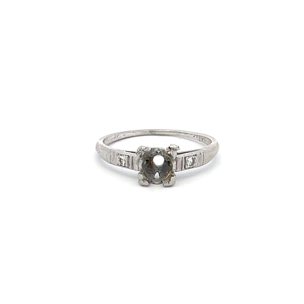 Carat Round Brilliant Diamond Platinum Semi Mount Ring