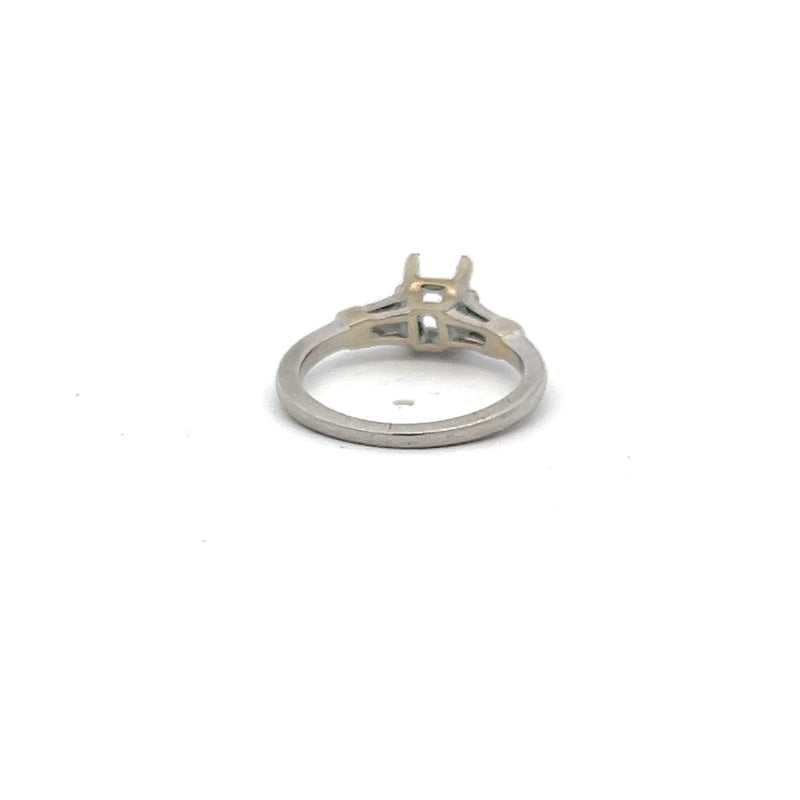 Carat Tapered Baguette Shape Diamond Platinum Semi Mount Ring