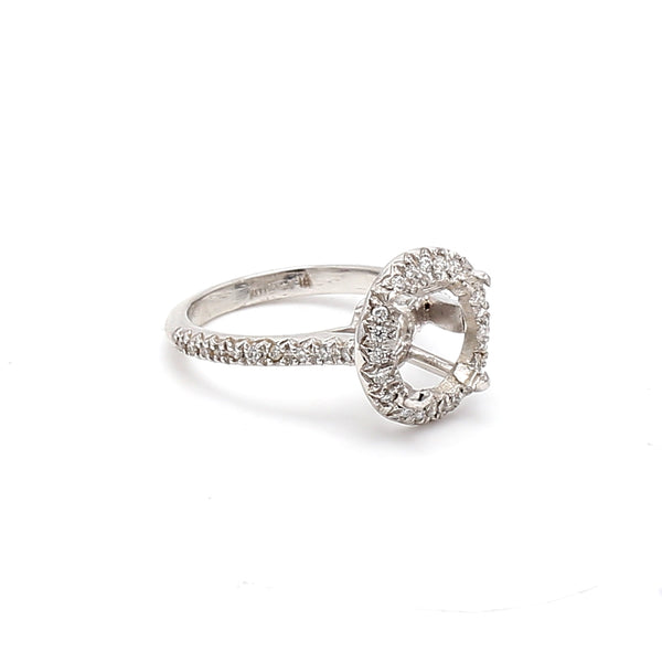 Diamond Platinum Semi Mount Ring