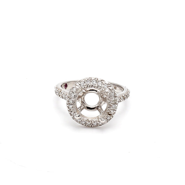 Diamond Platinum Semi Mount Ring