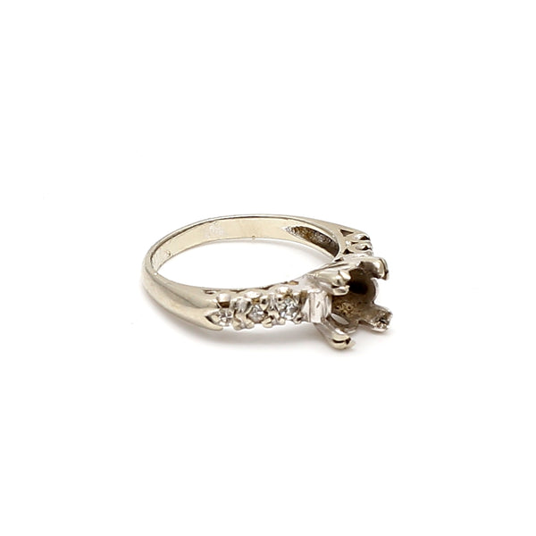 White Gold Semi Mount Ring