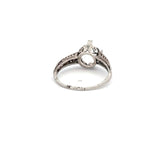 0.03 Carat Rose Cut Diamond 14 Karat White Gold Semi Mount Ring