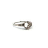 0.03 Carat Rose Cut Diamond 14 Karat White Gold Semi Mount Ring