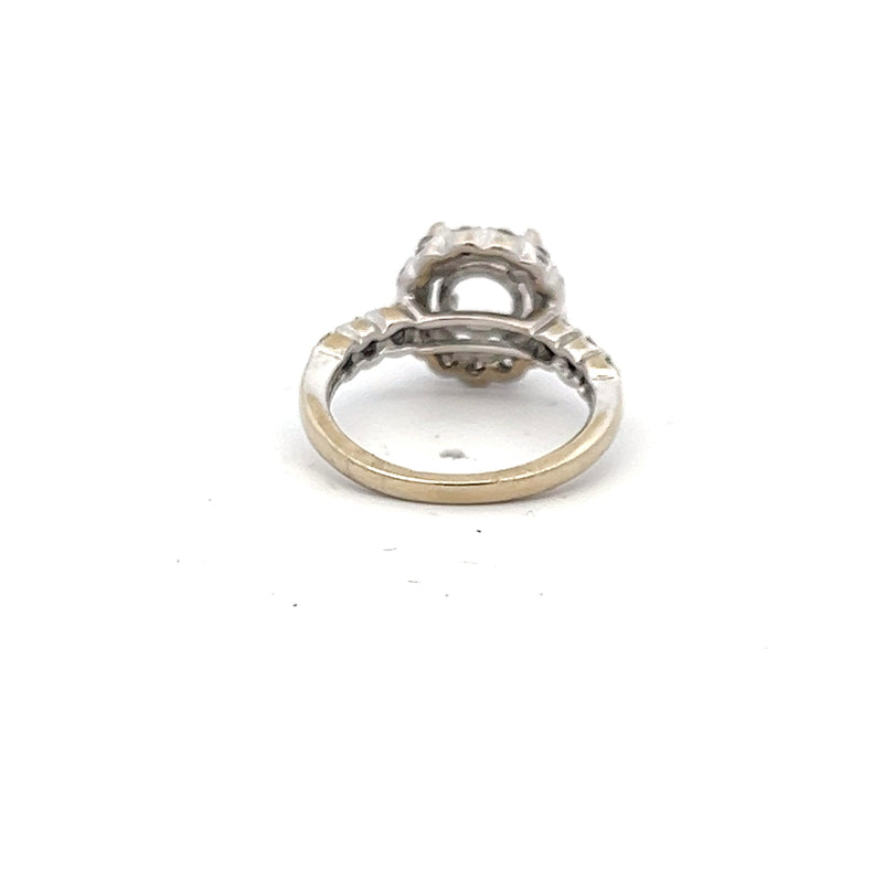 0.76 Carat Round Brilliant H VS2 Diamond 14 Karat White Gold Semi Mount Ring