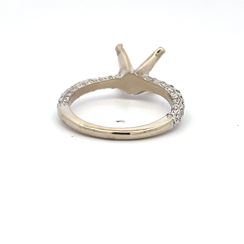 0.52 Carat Round Brilliant Diamond 14 Karat White Gold Semi Mount Ring