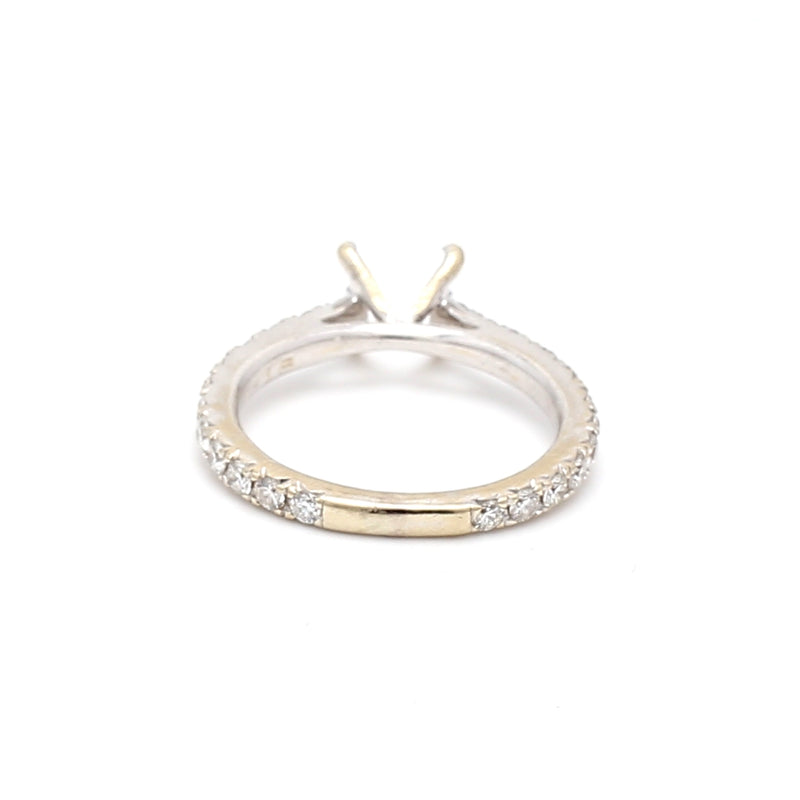 0.72 Carat Round Brilliant Diamond 14 Karat White Gold Semi Mount Ring