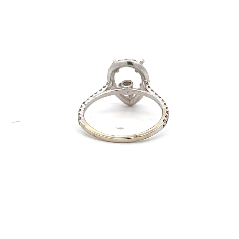 0.30 Carat Round Brilliant H VS2 Diamond 14 Karat White Gold Semi Mount Ring
