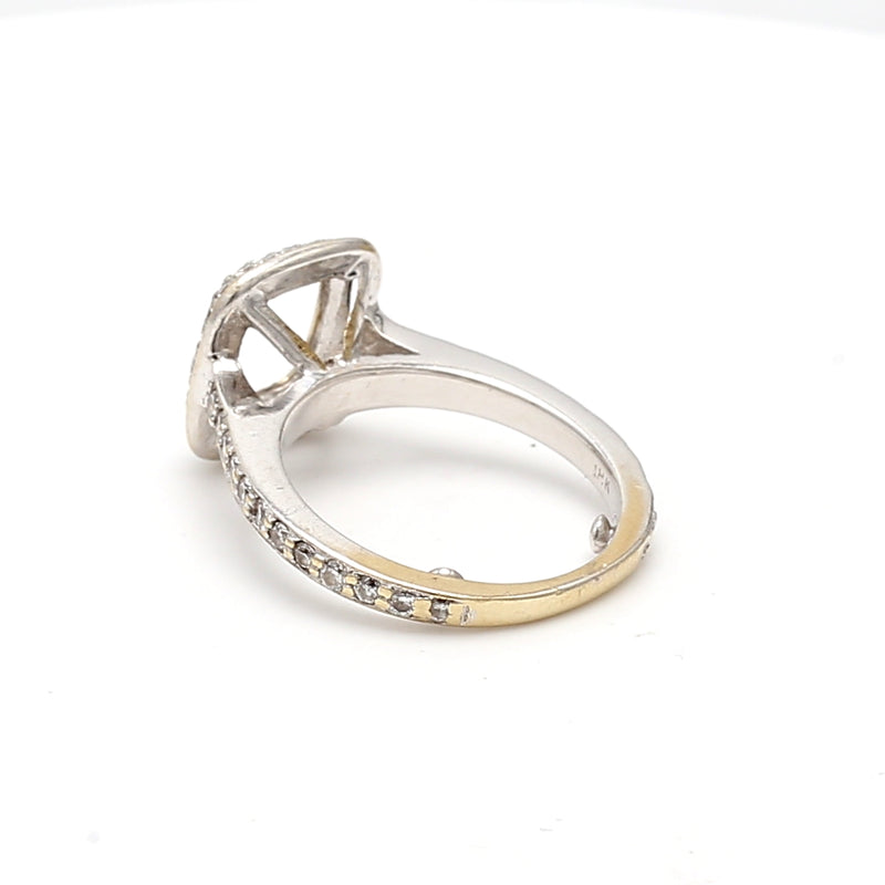 0.18 Carat Round Brilliant Diamond 14 Karat White Gold Semi Mount Ring