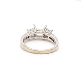 0.80 Carat Princess Cut and Round Diamond 14 Karat White Gold Semi Mount Ring