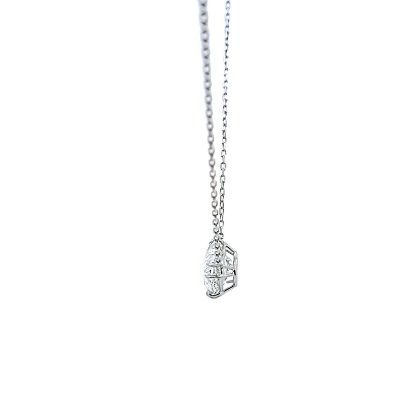10.76 Carat Heart Shape I I1 Diamond 18 Karat White Gold Pendant Necklace