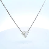 10.67 Carat Heart Shape H I1 Diamond 18 Karat White Gold Pendant Necklace