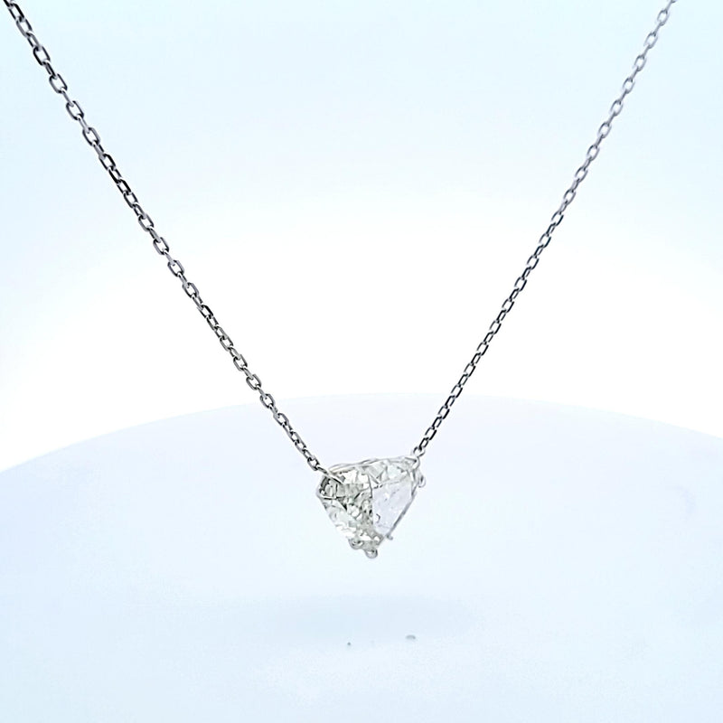 10.67 Carat Heart Shape H I1 Diamond 18 Karat White Gold Pendant Necklace