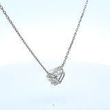 10.67 Carat Heart Shape H I1 Diamond 18 Karat White Gold Pendant Necklace