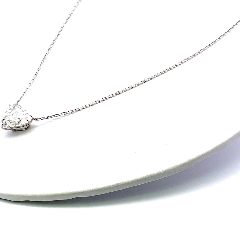 10.67 Carat Heart Shape H I1 Diamond 18 Karat White Gold Pendant Necklace