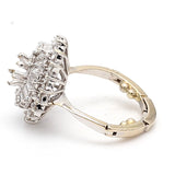 0.98 Carat Tapered Baguette and Round Diamond 14K WG Semi Mount Ring