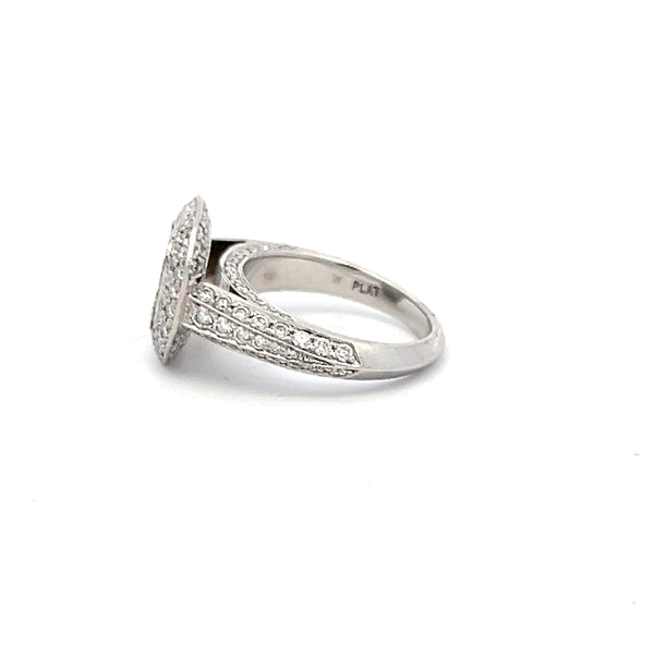 0.65 Carat Round Brilliant I SI1 Diamond Platinum Semi Mount Ring