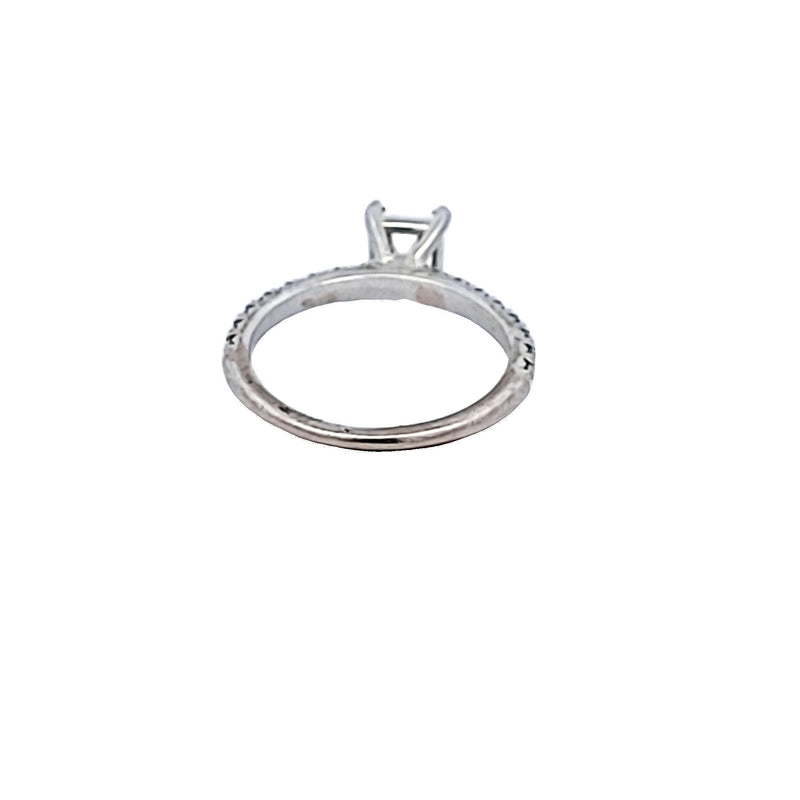 0.80 Carat Round Brilliant Diamond 14 Karat White Gold Semi Mount Ring