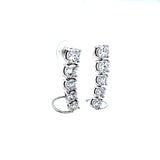 3.65 Carat Round Brilliant E-D SI1-SI2 Diamond 14 Karat White Gold Dangling Earring