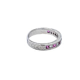 0.36 Carat Round Diamond 0.35 Carat Sapphire Platinum Band Ring