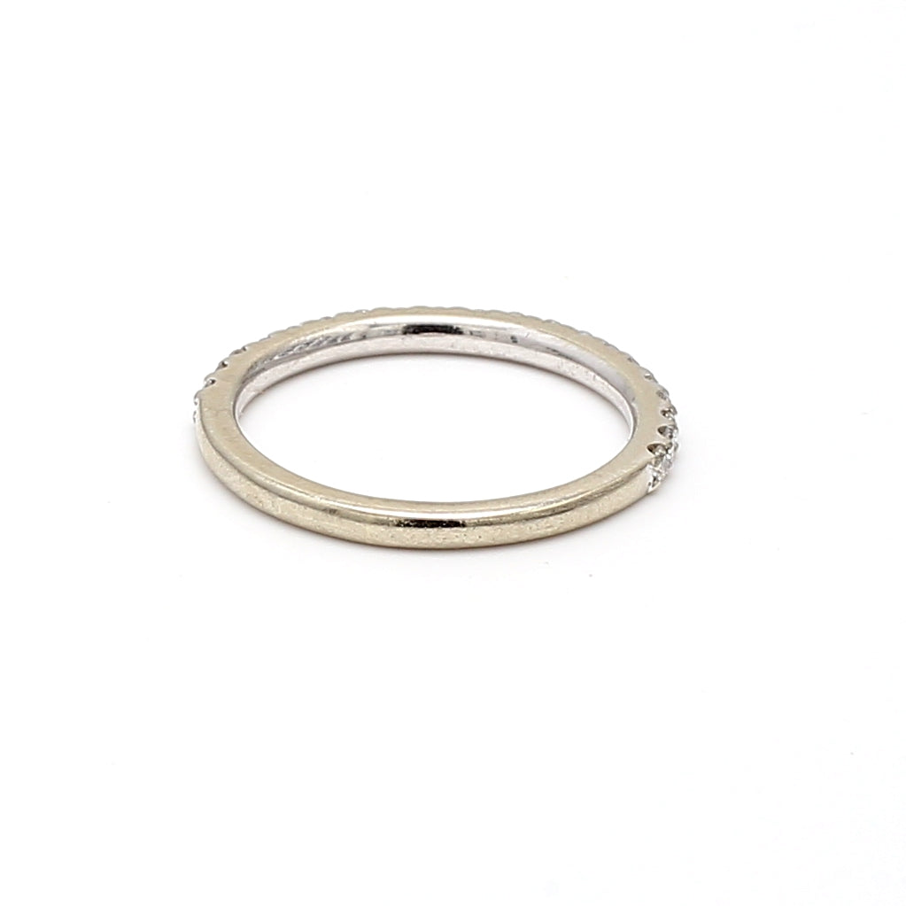 0.20 Carat Round Brilliant H SI1 Diamond 14 Karat White Gold Band Ring