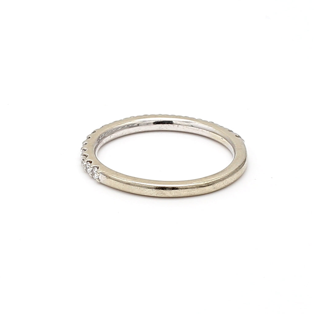 0.20 Carat Round Brilliant H SI1 Diamond 14 Karat White Gold Band Ring