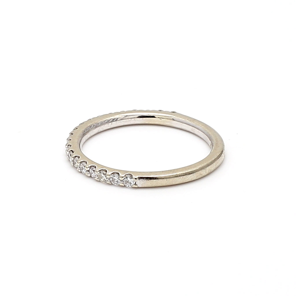 0.20 Carat Round Brilliant H SI1 Diamond 14 Karat White Gold Band Ring