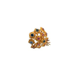 Buccellati Vintage 10.10 Grams Multi Stone 18 Karat Yellow Gold Pin