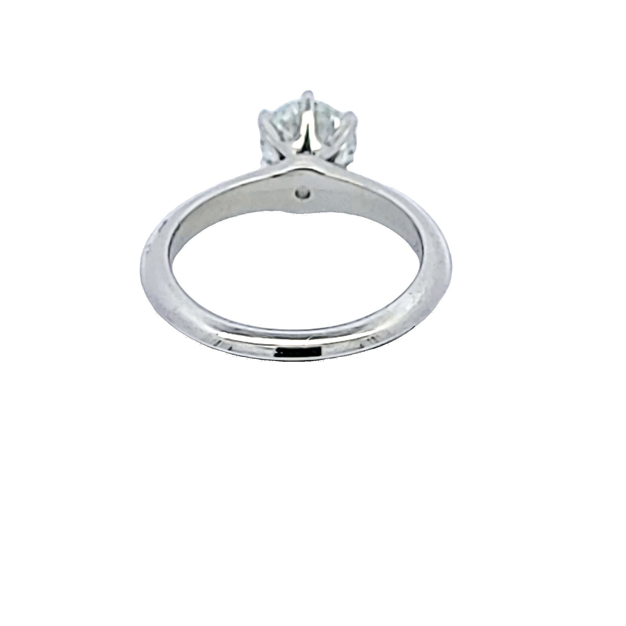 Tiffany & Co 1.25 Carat Round Brilliant G VS1 Diamond Platinum Engagement Ring