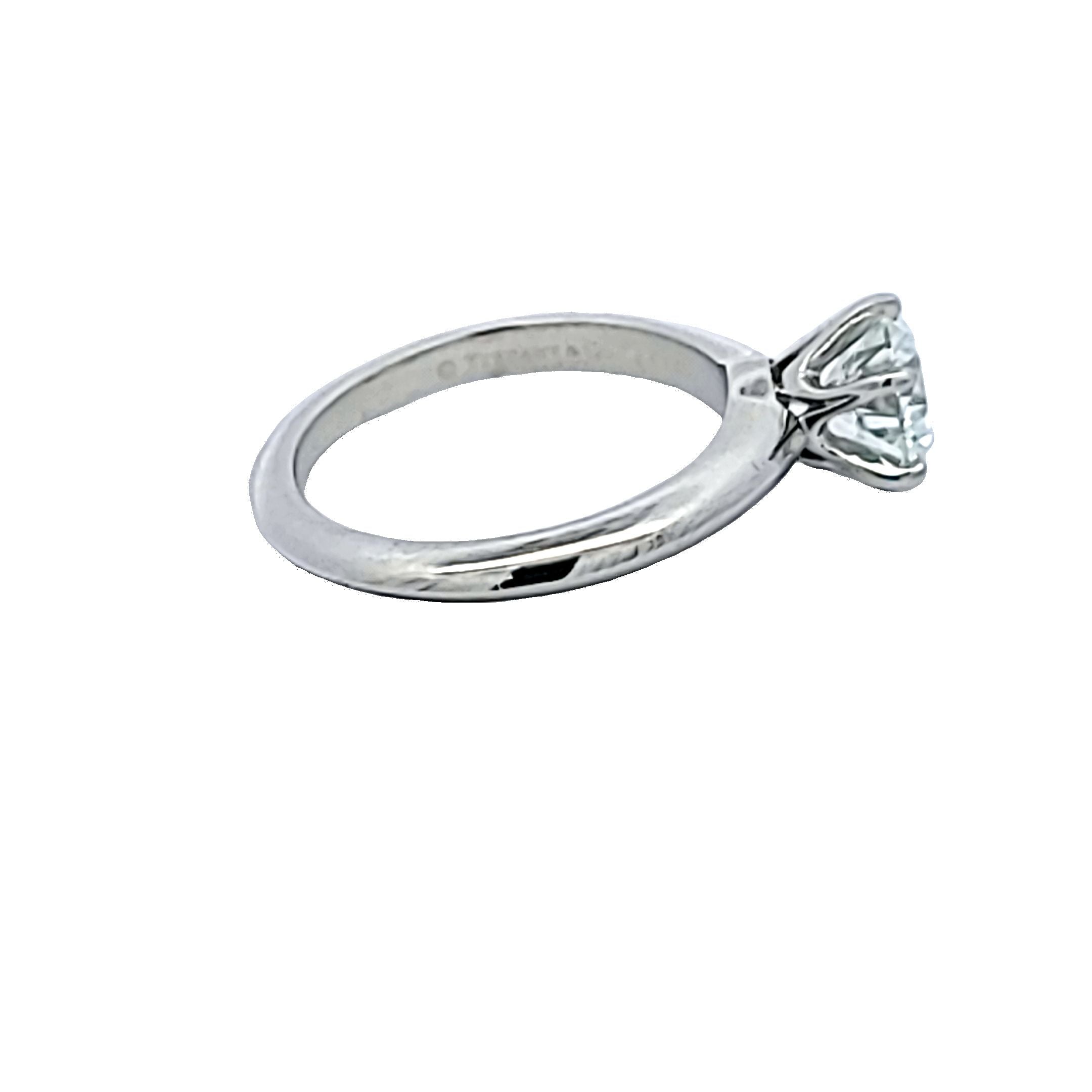 Tiffany & Co 1.25 Carat Round Brilliant G VS1 Diamond Platinum Engagement Ring