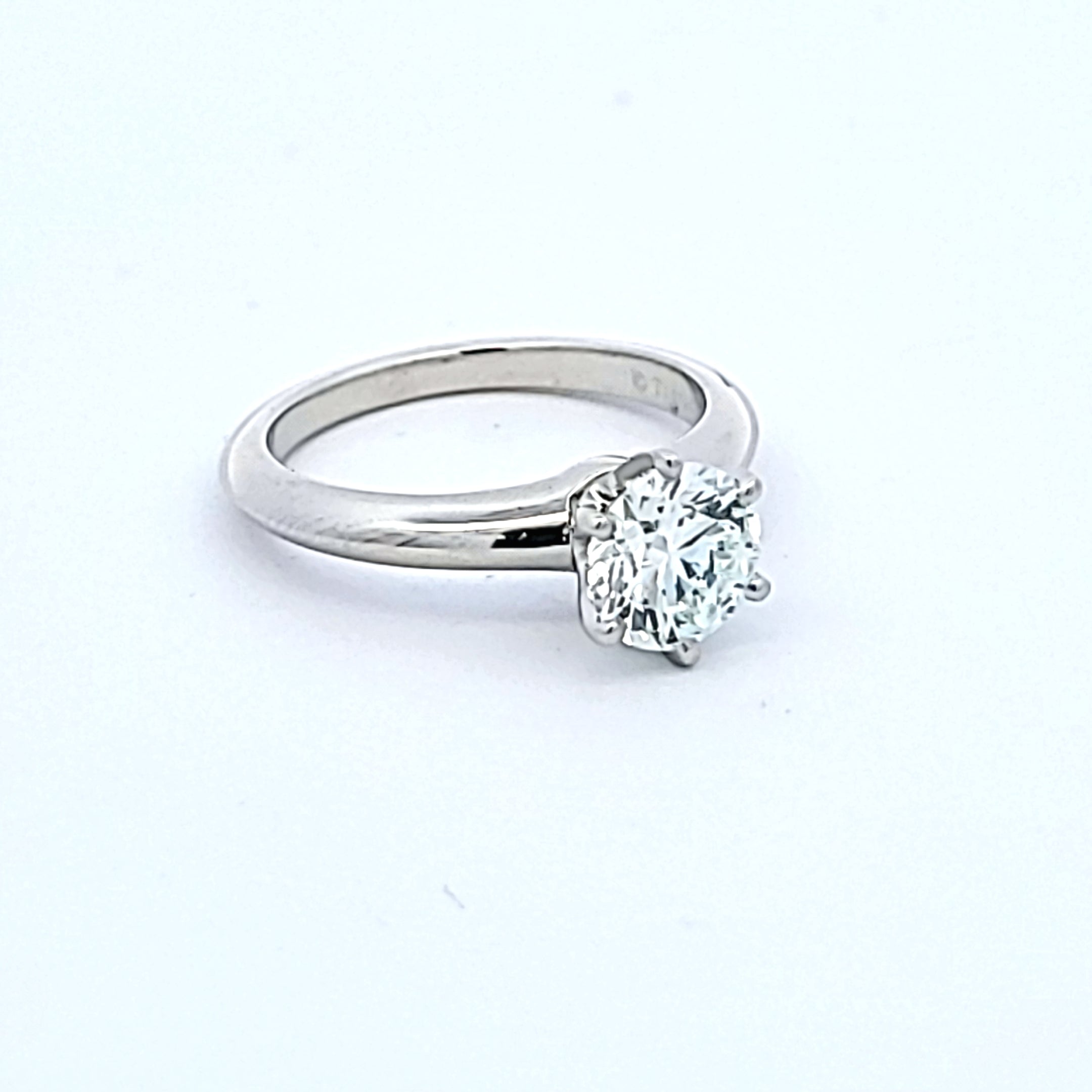 Tiffany & Co 1.25 Carat Round Brilliant G VS1 Diamond Platinum Engagement Ring