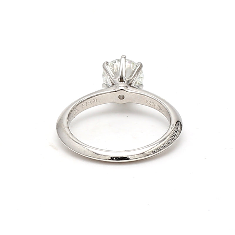 Tiffany & Co 1.30 Carat Round Brilliant H VS2 Diamond Platinum Engagement Ring