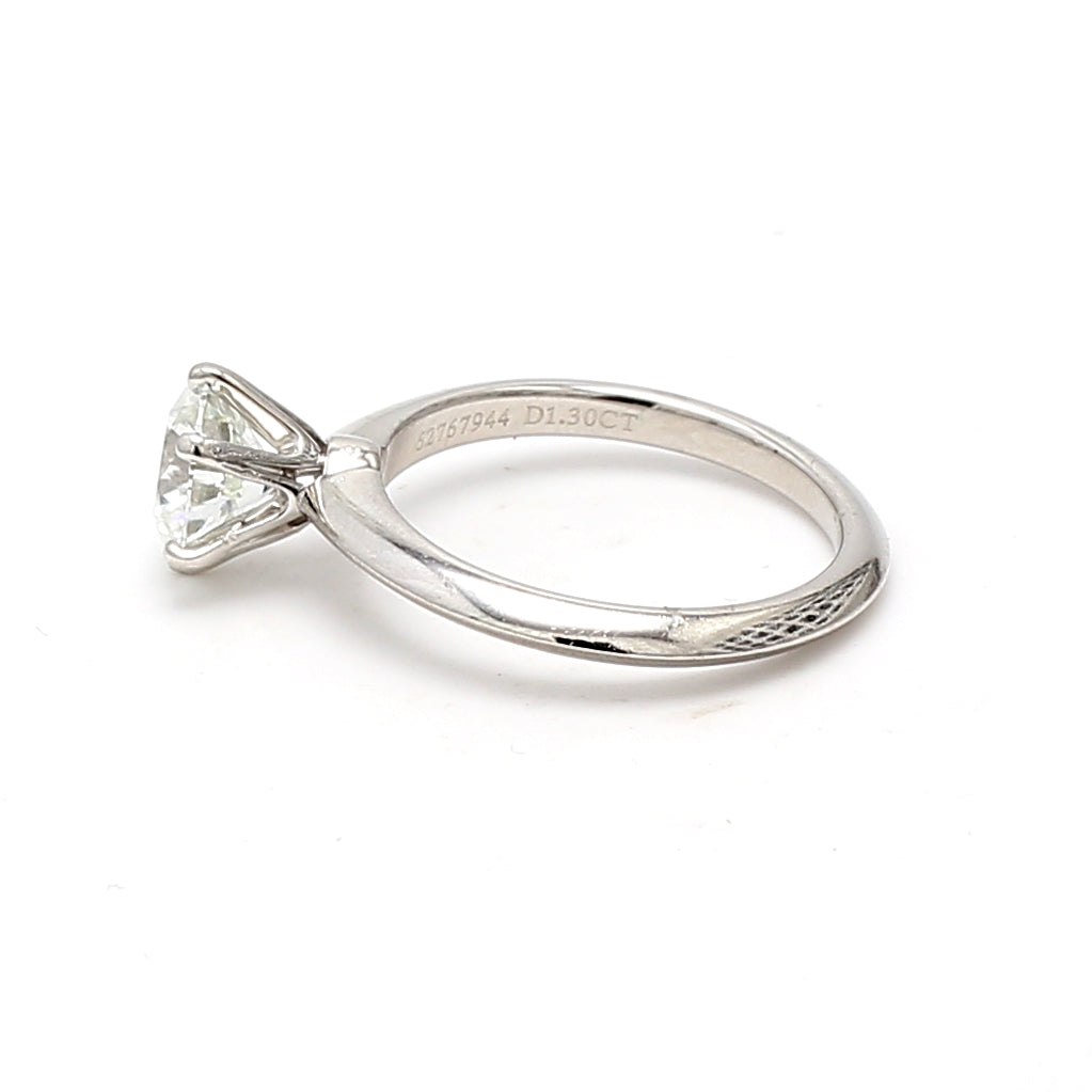 Tiffany & Co 1.30 Carat Round Brilliant H VS2 Diamond Platinum Engagement Ring