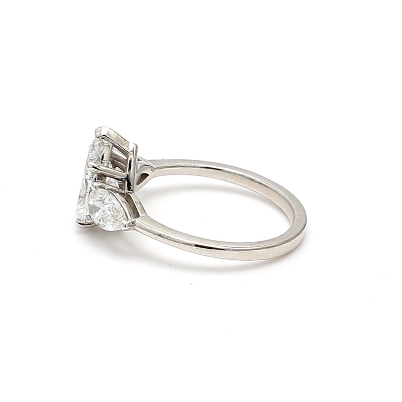 2.78 Carat Pear Shape D-I SI2-SI1 Diamond Platinum Engagement Ring