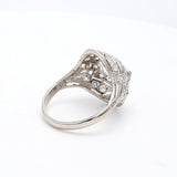 2.25 Carat Marquis Shape and Round Brilliant Diamond Platinum Art Deco Ring