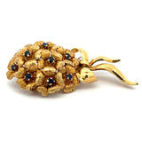 Tiffany & Co 0.50 Carat Round Brilliant Sapphire 18 Karat Yellow Gold Pin