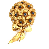 Tiffany & Co 0.50 Carat Round Brilliant Sapphire 18 Karat Yellow Gold Pin