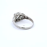 1.16 Carat Old European Cut  and Circular Brilliant Cut Diamond Platinum Art Deco Ring