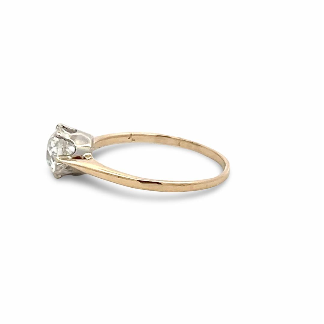 14K Yellow Gold Engagement Ring with 1.19 Carat Round Diamond Size 8 I VS2 GIA