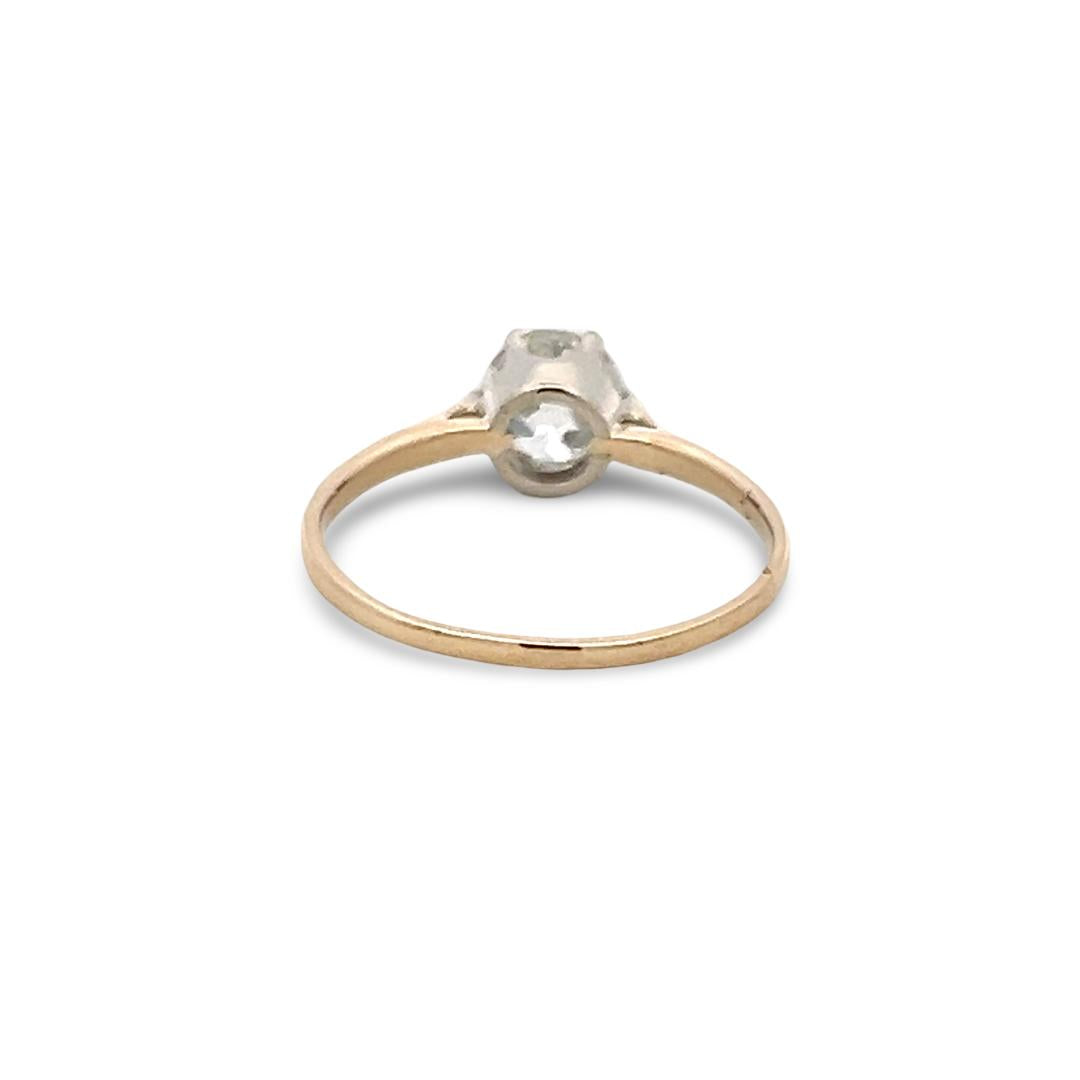 14K Yellow Gold Engagement Ring with 1.19 Carat Round Diamond Size 8 I VS2 GIA