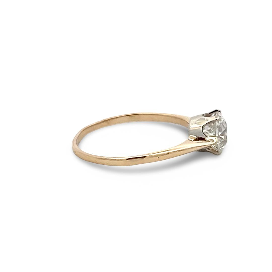 14K Yellow Gold Engagement Ring with 1.19 Carat Round Diamond Size 8 I VS2 GIA
