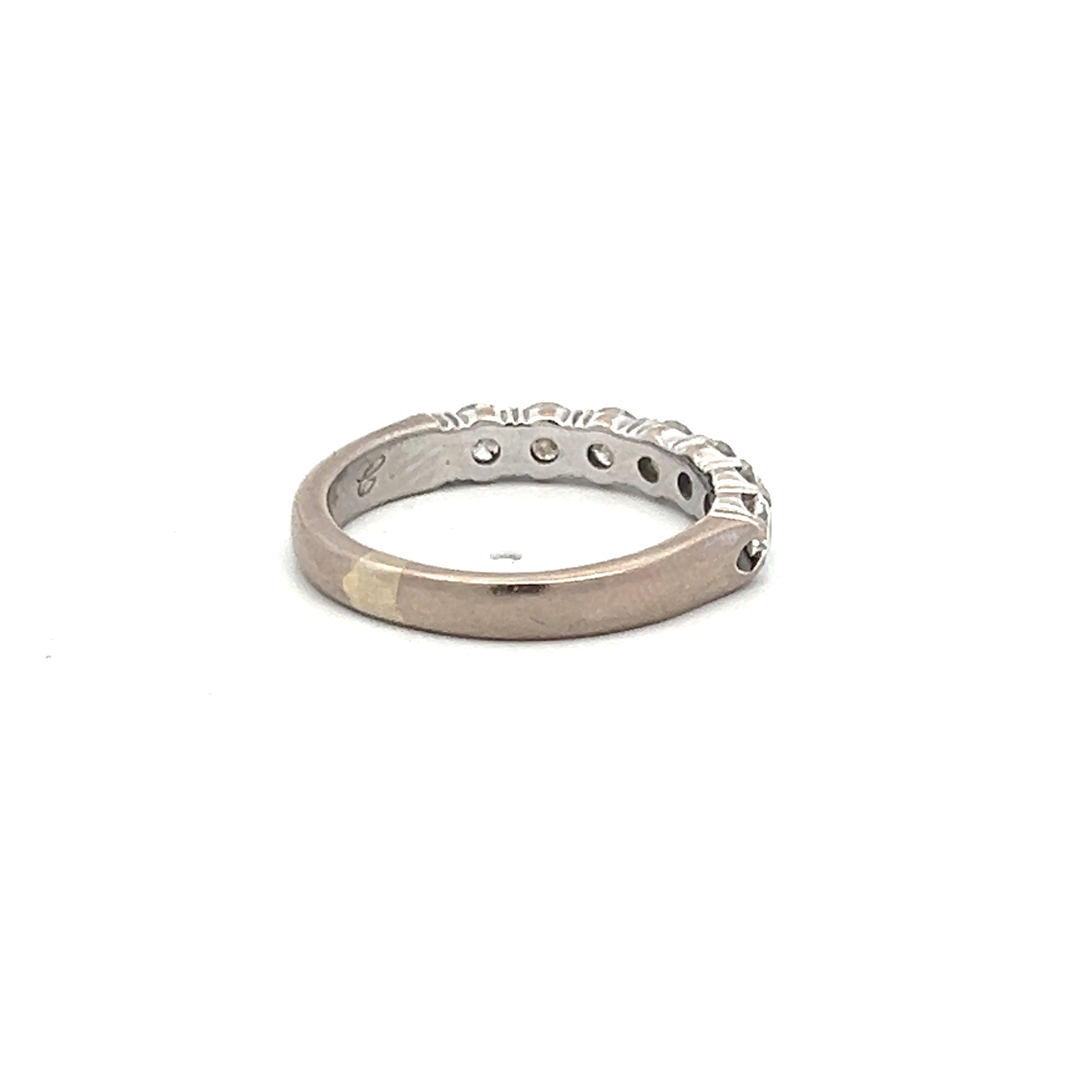 1.00 Carat Round Brilliant H SI1 Diamond 18 Karat White Gold Band Ring