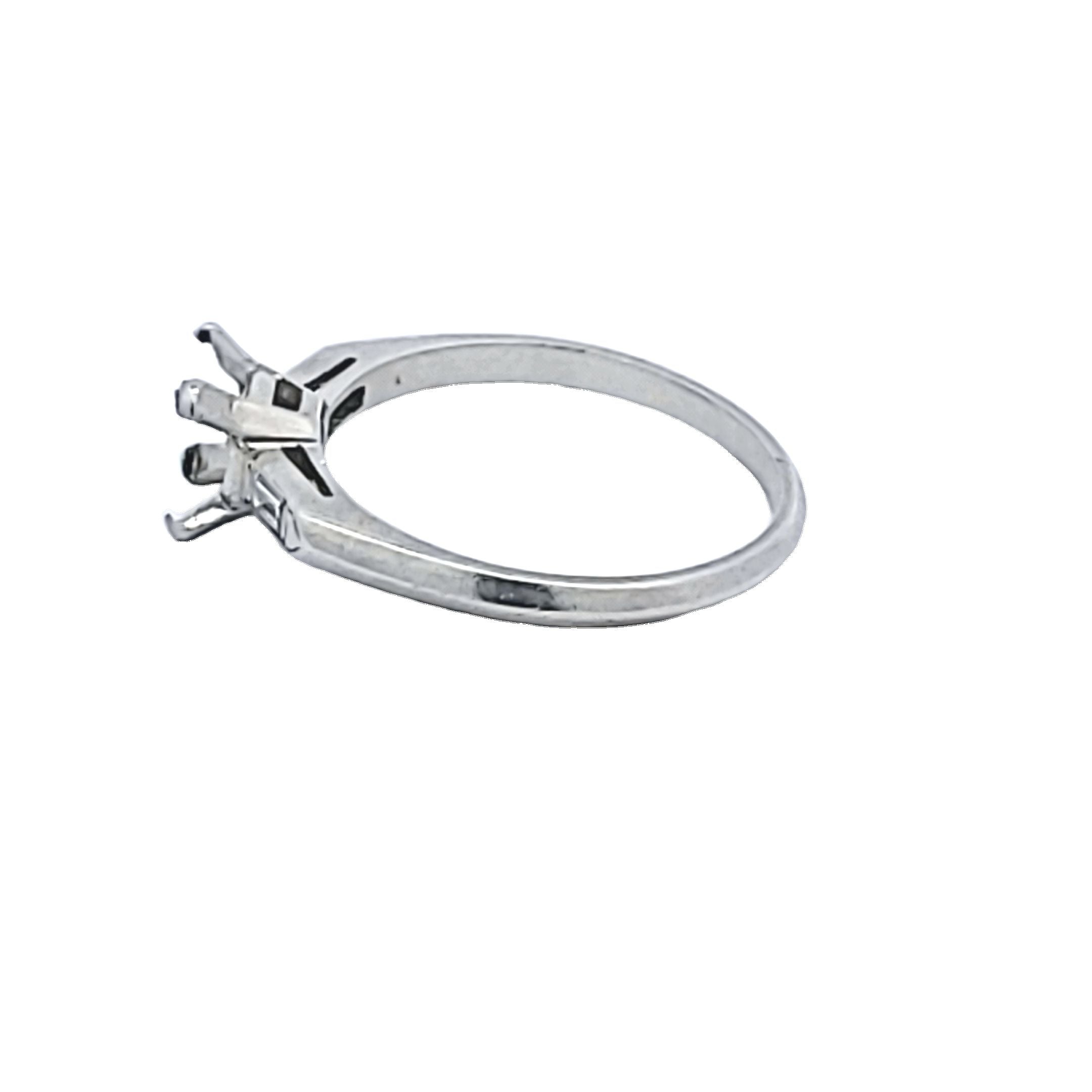 Carat Baguette Shape Diamond Platinum Semi Mount Ring