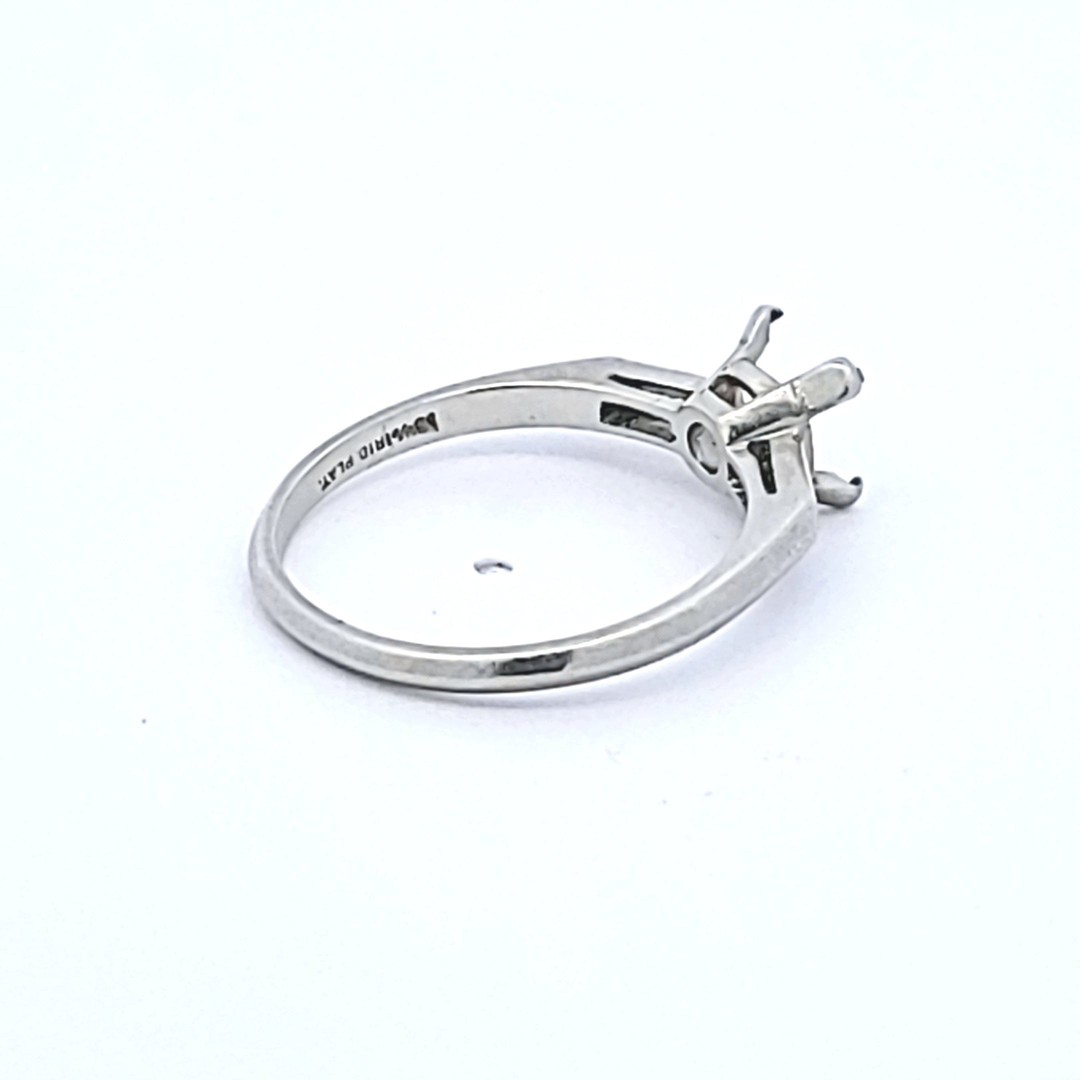 Carat Baguette Shape Diamond Platinum Semi Mount Ring