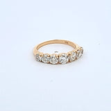 1.41 Carat Old European Cut Diamond 18 Karat Yellow Gold Band Ring