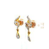 0.15 Carat Round Brilliant Diamond 18 Karat Yellow Gold Gold Earrings