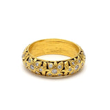 0.15 Carat Round Brilliant I SI1 Diamond 18 Karat Yellow Gold Band Ring