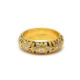 0.15 Carat Round Brilliant I SI1 Diamond 18 Karat Yellow Gold Band Ring