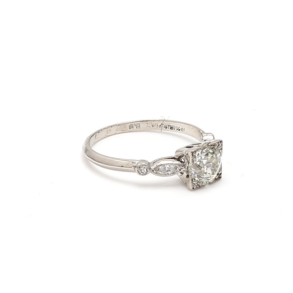 1.11 Carat Circular Brilliant Cut and Other Cuts Diamond Platinum Engagement Ring