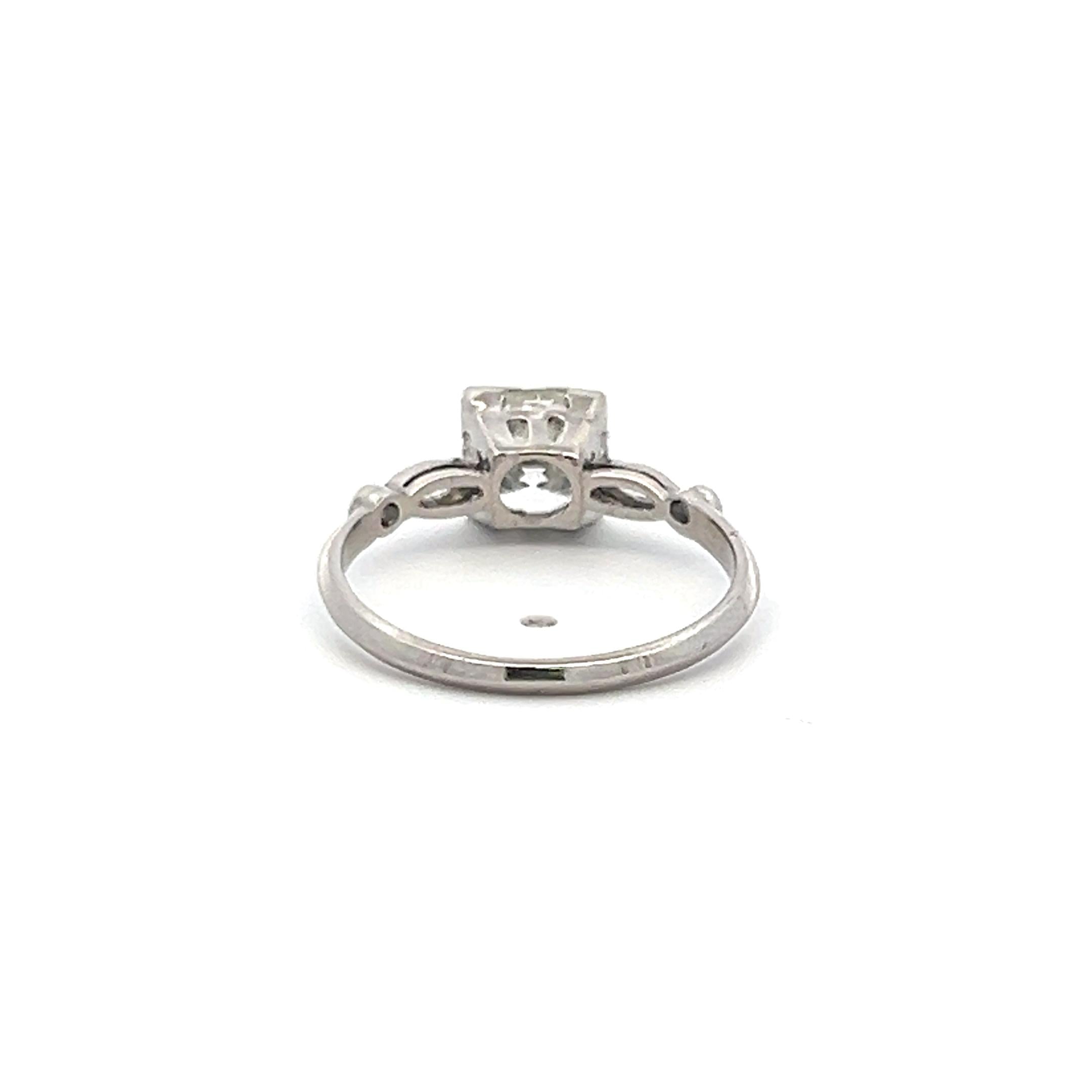 1.10 Carat Circular Brilliant and Marquis Shape Diamond Platinum Engagement Ring