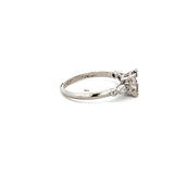 0.08 Carat Marquis and Old European Cut Diamond Platinum Semi Mount Ring